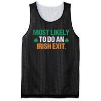 Most Likely To Do An Irish Exit Funny Saying Vintage Mesh Reversible Basketball Jersey Tank