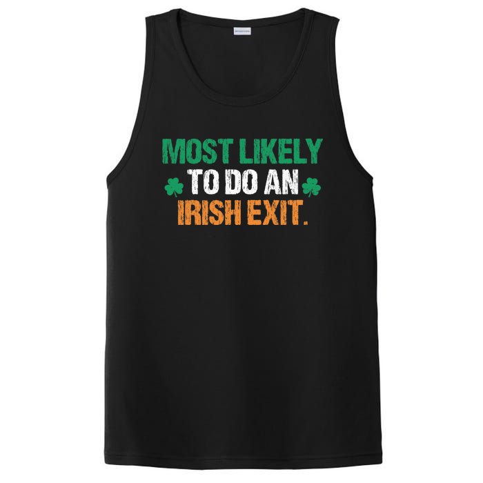 Most Likely To Do An Irish Exit Funny Saying Vintage PosiCharge Competitor Tank