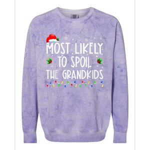 Most Likely To Spoil The GrandKid Funny Christmas Grandma Colorblast Crewneck Sweatshirt