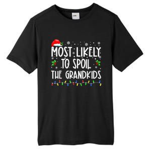 Most Likely To Spoil The GrandKid Funny Christmas Grandma Tall Fusion ChromaSoft Performance T-Shirt