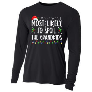 Most Likely To Spoil The GrandKid Funny Christmas Grandma Cooling Performance Long Sleeve Crew