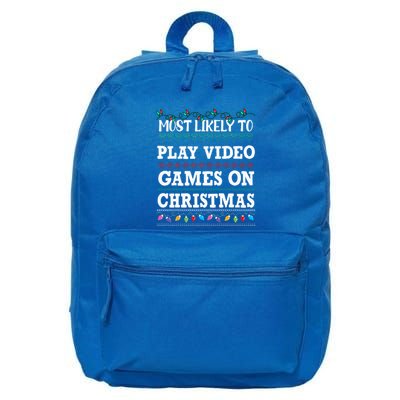 Most Likely to play video games Ugly Christmas Sweater  16 in Basic Backpack