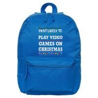 Most Likely to play video games Ugly Christmas Sweater  16 in Basic Backpack