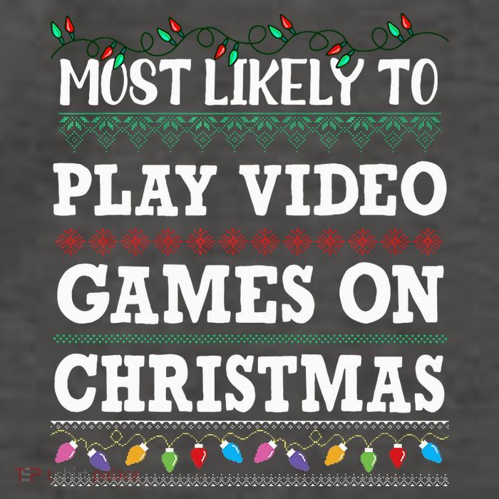 Most Likely to play video games Ugly Christmas Sweater  Vector Backpack