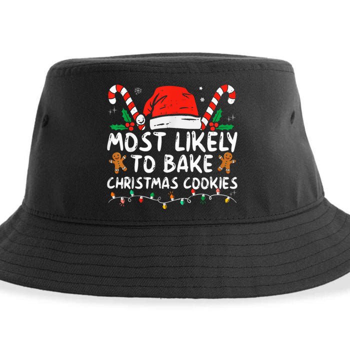 Most Likely To Bake Christmas Cookies Funny Baker Christmas Sustainable Bucket Hat