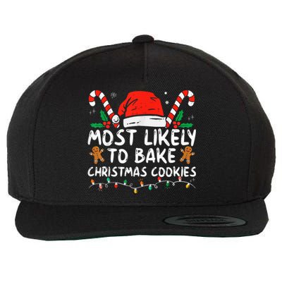 Most Likely To Bake Christmas Cookies Funny Baker Christmas Wool Snapback Cap