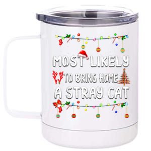 Most Likely To Christmas Funny Matching Family Pajamas 12 oz Stainless Steel Tumbler Cup