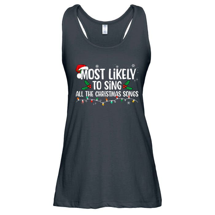 Most Likely To Sing All The Christmas Songs Family Matching Ladies Essential Flowy Tank