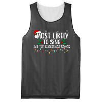 Most Likely To Sing All The Christmas Songs Family Matching Mesh Reversible Basketball Jersey Tank