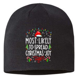 Most Likely To Spread Christmas Joy Family Matching Pajamas Sustainable Beanie