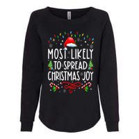 Most Likely To Spread Christmas Joy Family Matching Pajamas Womens California Wash Sweatshirt