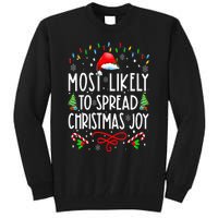 Most Likely To Spread Christmas Joy Family Matching Pajamas Tall Sweatshirt