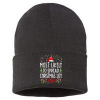 Most Likely To Spread Christmas Joy Family Matching Pajamas Sustainable Knit Beanie