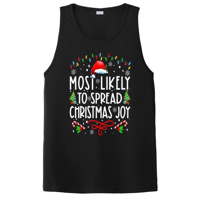 Most Likely To Spread Christmas Joy Family Matching Pajamas PosiCharge Competitor Tank