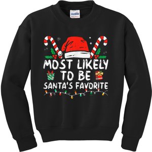 Most Likely To Christmas Be Santa's Favorite Matching Family Kids Sweatshirt