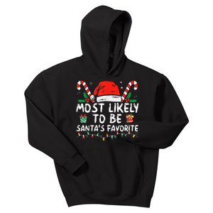 Most Likely To Christmas Be Santa's Favorite Matching Family Kids Hoodie