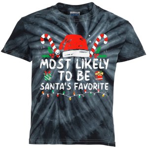 Most Likely To Christmas Be Santa's Favorite Matching Family Kids Tie-Dye T-Shirt