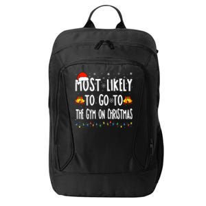 Most Likely To Go To Gym On Christmas Bodybuilding Xmas Gym City Backpack