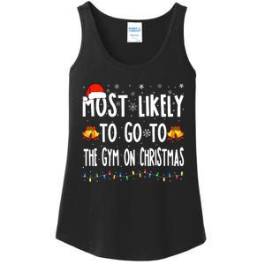 Most Likely To Go To Gym On Christmas Bodybuilding Xmas Gym Ladies Essential Tank