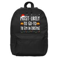 Most Likely To Go To Gym On Christmas Bodybuilding Xmas Gym 16 in Basic Backpack