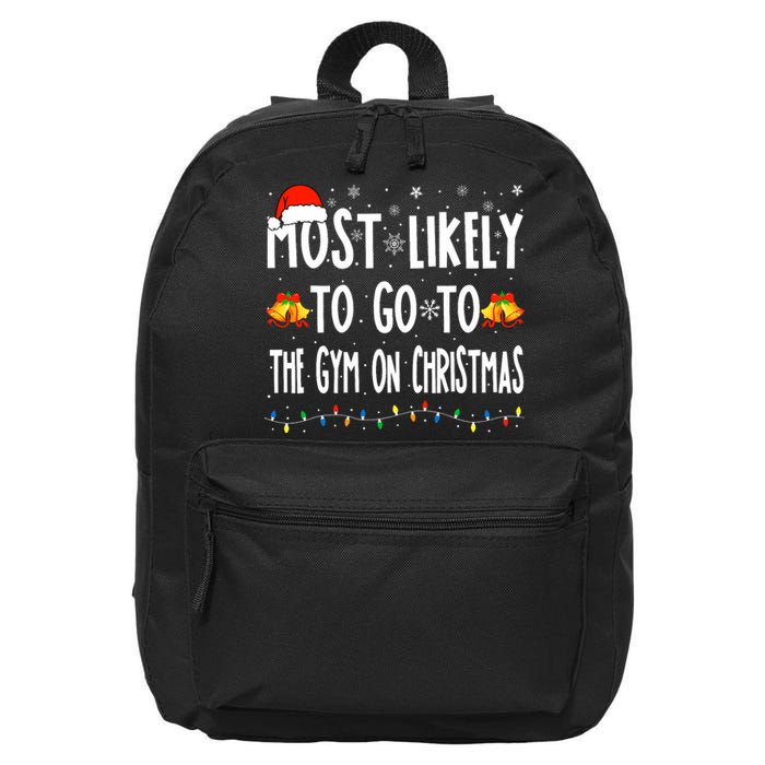 Most Likely To Go To Gym On Christmas Bodybuilding Xmas Gym 16 in Basic Backpack