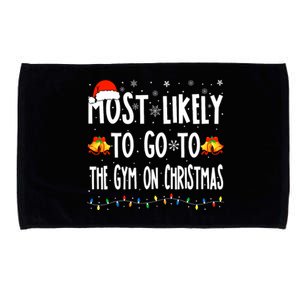 Most Likely To Go To Gym On Christmas Bodybuilding Xmas Gym Microfiber Hand Towel