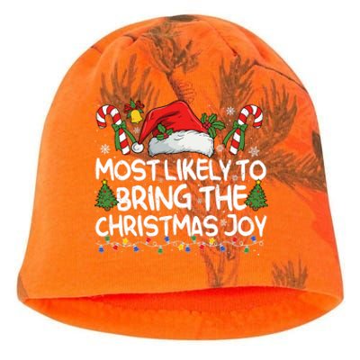 Most Likely To Bring The Christmas Joy Matching Christmas Kati - Camo Knit Beanie