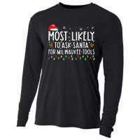 Most Likely To Ask Santa For Milwaukee Tools Christmas Xmas Cooling Performance Long Sleeve Crew