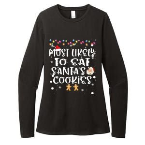 Most Likely To Eat Santas Cookie Christmas Family Matching Womens CVC Long Sleeve Shirt