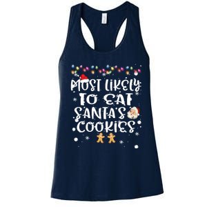 Most Likely To Eat Santas Cookie Christmas Family Matching Women's Racerback Tank