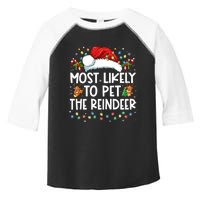 Most Likely To Pet The Reindeer Funny Christmas Toddler Fine Jersey T-Shirt