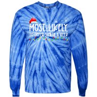 Most Likely To Offer Santa A Beer Funny Ing Christmas Meaningful Gift Tie-Dye Long Sleeve Shirt