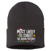 Most Likely To Forget The Hidden Presents Family Christmas Sustainable Knit Beanie