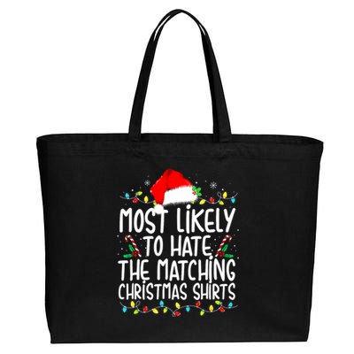 Most Likely To Hate Matching Christmas Family Matching Cotton Canvas Jumbo Tote