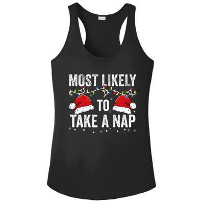 Most Likely To Take A Nap Matching Christmas For Family Ladies PosiCharge Competitor Racerback Tank