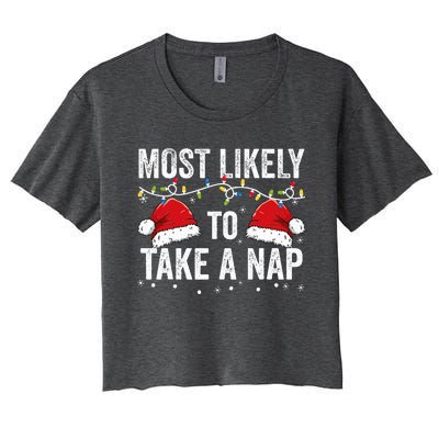 Most Likely To Take A Nap Matching Christmas For Family Women's Crop Top Tee