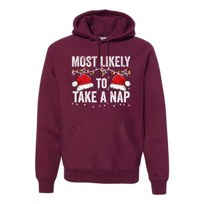 Most Likely To Take A Nap Matching Christmas For Family Premium Hoodie