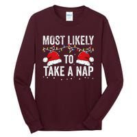 Most Likely To Take A Nap Matching Christmas For Family Tall Long Sleeve T-Shirt