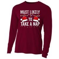 Most Likely To Take A Nap Matching Christmas For Family Cooling Performance Long Sleeve Crew