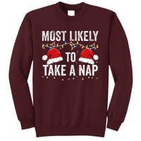 Most Likely To Take A Nap Matching Christmas For Family Tall Sweatshirt