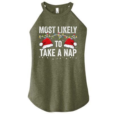 Most Likely To Take A Nap Matching Christmas For Family Women's Perfect Tri Rocker Tank