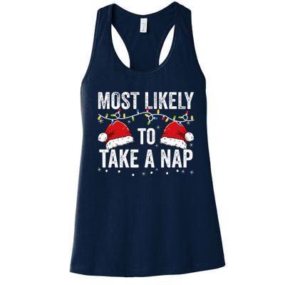 Most Likely To Take A Nap Matching Christmas For Family Women's Racerback Tank