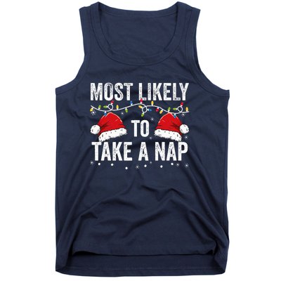 Most Likely To Take A Nap Matching Christmas For Family Tank Top