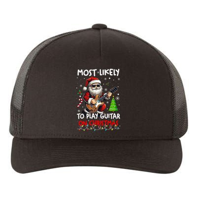 Most Likely To Play Guitar With Santa Matching Christmas Yupoong Adult 5-Panel Trucker Hat