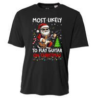 Most Likely To Play Guitar With Santa Matching Christmas Cooling Performance Crew T-Shirt