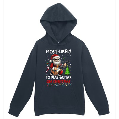 Most Likely To Play Guitar With Santa Matching Christmas Urban Pullover Hoodie