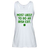 Most Likely To Do An Irish Exit Funny St Patrick's Day Ladies Essential Flowy Tank