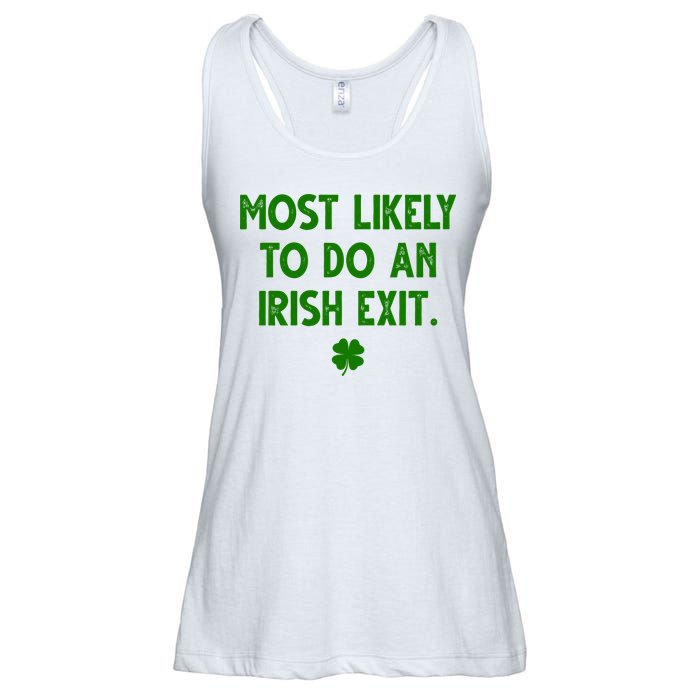 Most Likely To Do An Irish Exit Funny St Patrick's Day Ladies Essential Flowy Tank
