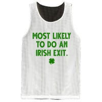 Most Likely To Do An Irish Exit Funny St Patrick's Day Mesh Reversible Basketball Jersey Tank