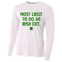 Most Likely To Do An Irish Exit Funny St Patrick's Day Cooling Performance Long Sleeve Crew